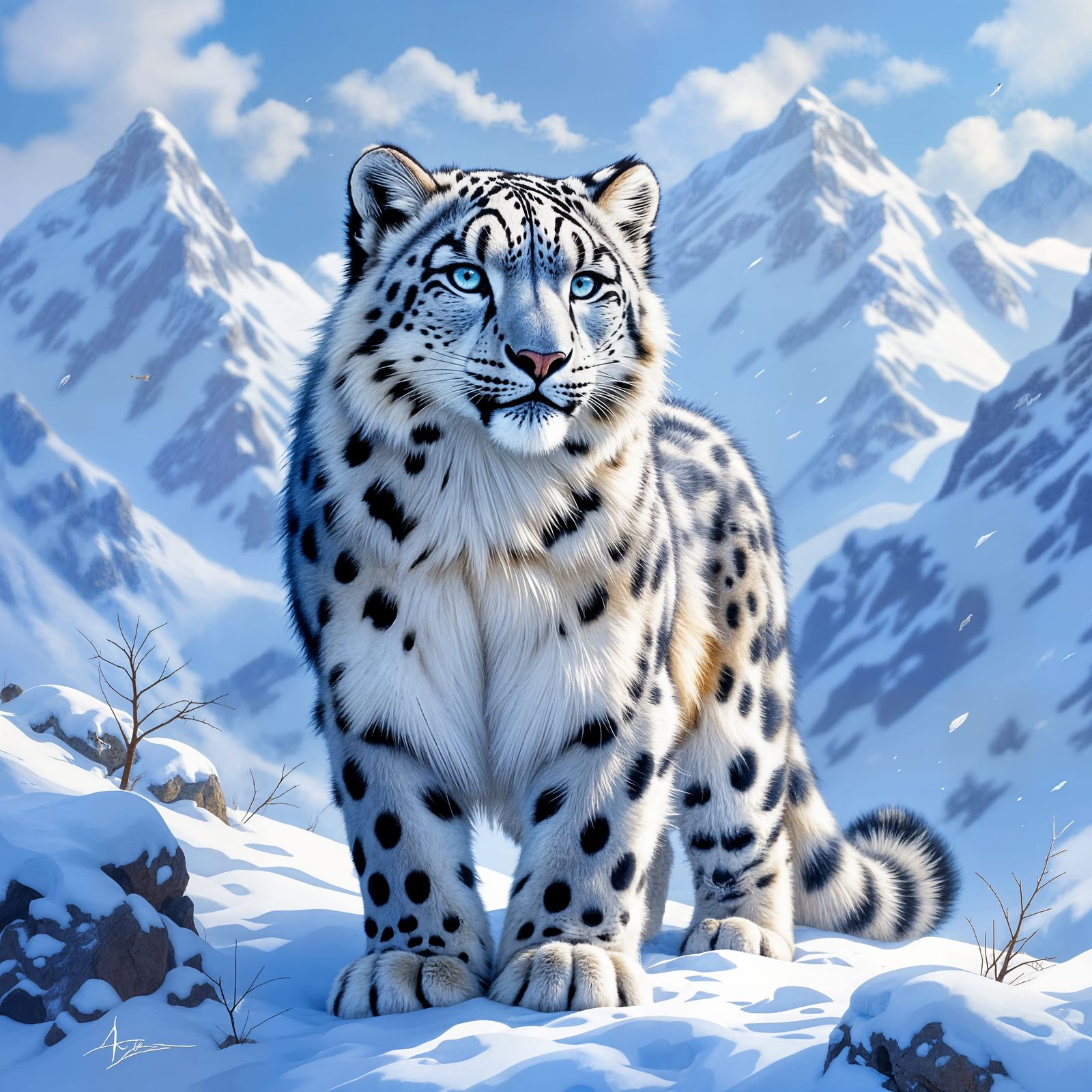 Majestic Snow Leopard Portrait