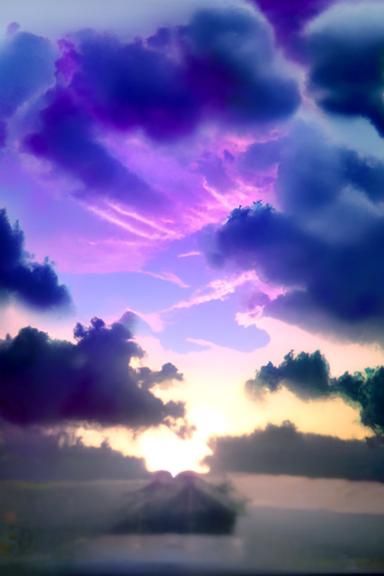 Purple Sunset Boat: Divine Heavenly Clouds