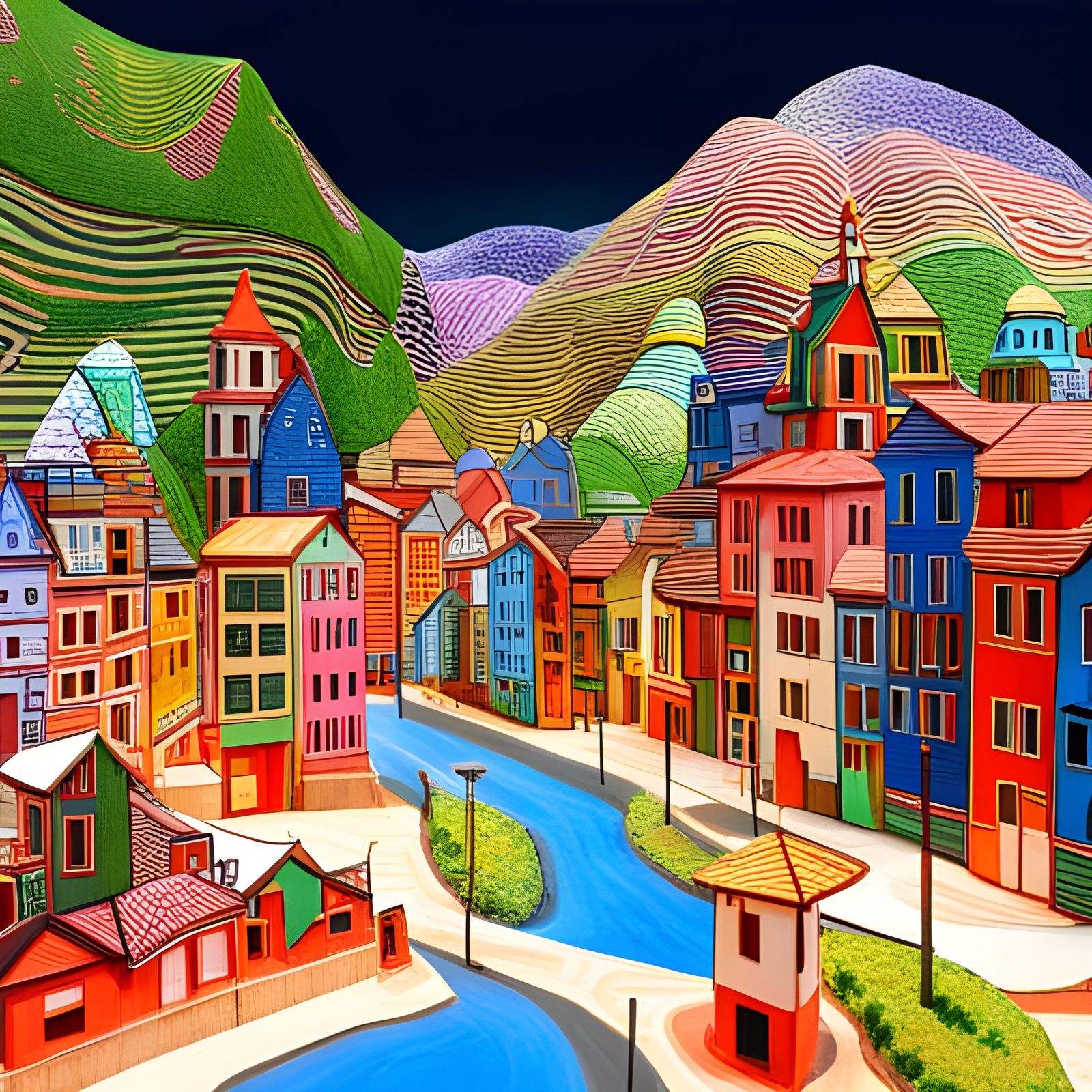 The Village (architectural model inspired by Hundertwasser)