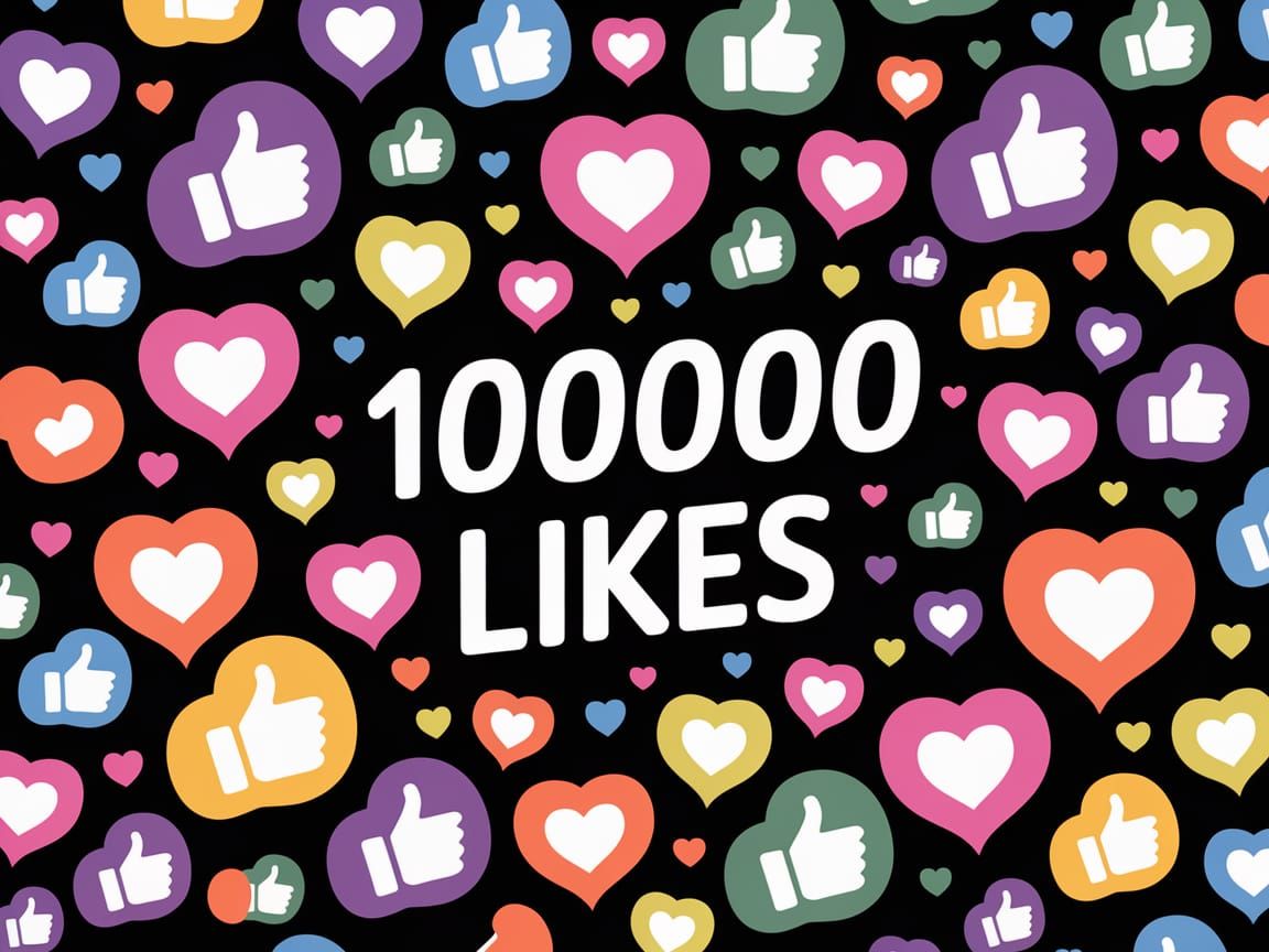Colorful Celebration Background With 100000 Likes