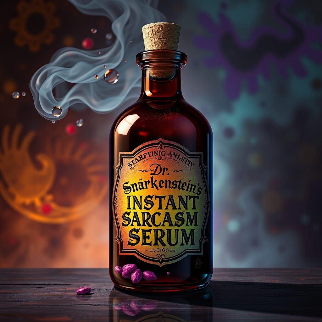 Vibrant Potion Bottle in Hyperrealistic Style