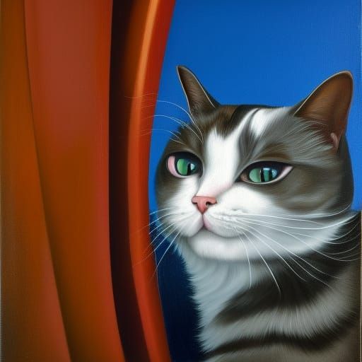 Hyperdetailed Cat-Bus in Genre Painting Style