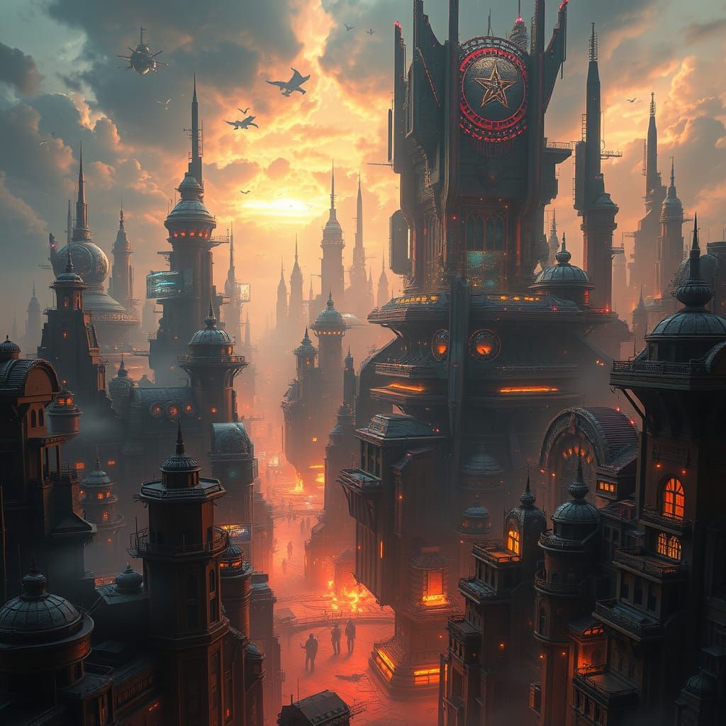 Stunning Sci-Fi Landscape in Maximalist Digital Style