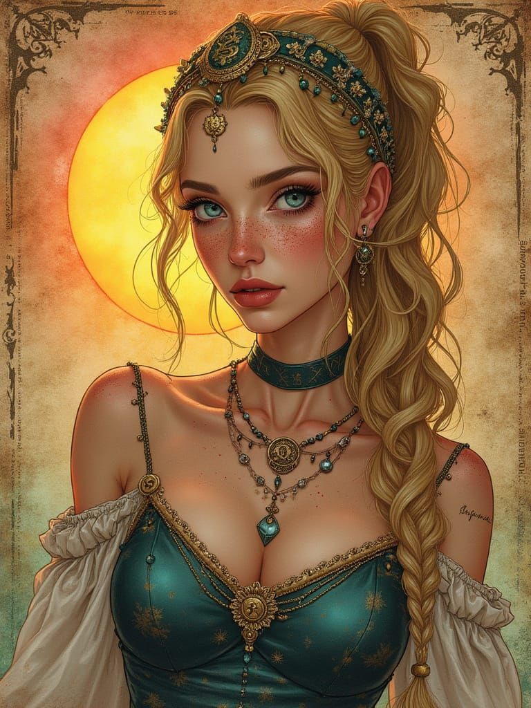 Daughter of Hades as Alchemist Witch in Comic Style