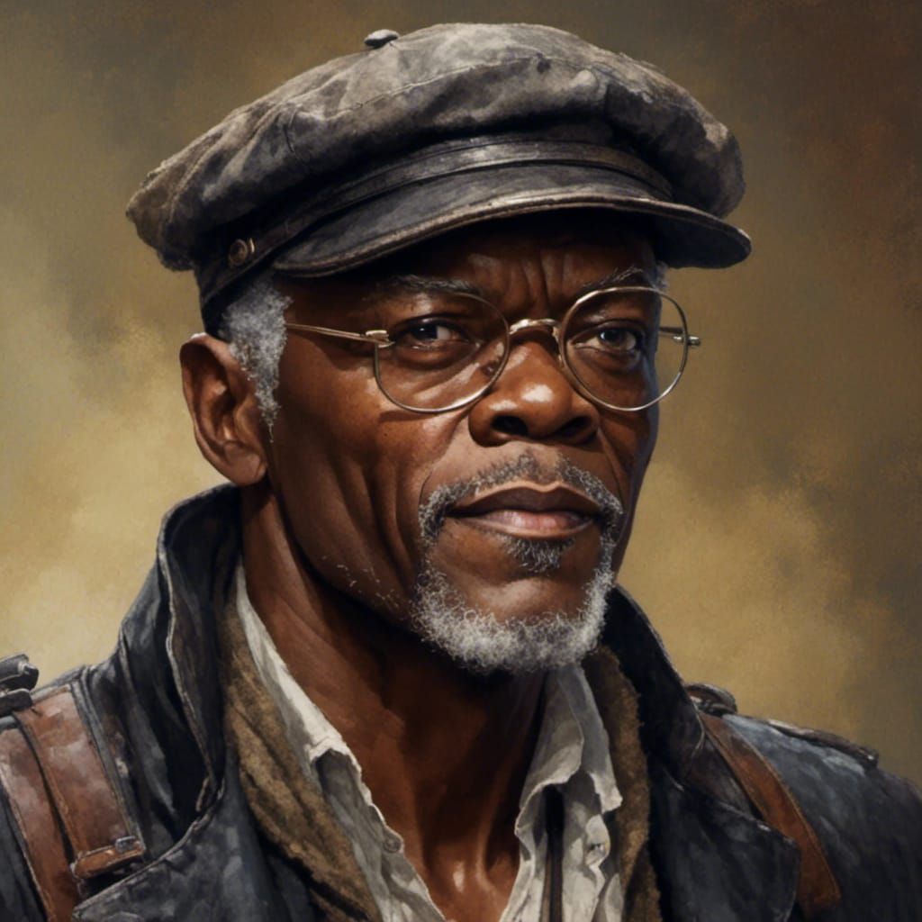 Animated Portrait of Samuel Jackson with Zentangle Elements