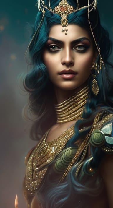 Cyborg Zombie Princess Portrait in Ethereal Lighting