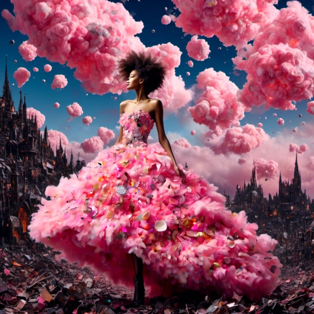 Nebula Cloud Dress with Starry Accents