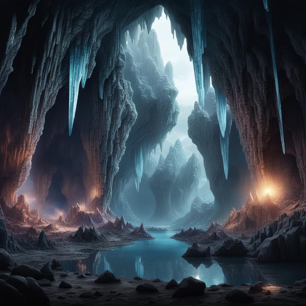 Epic Crystal Caves: Digital Matte Painting