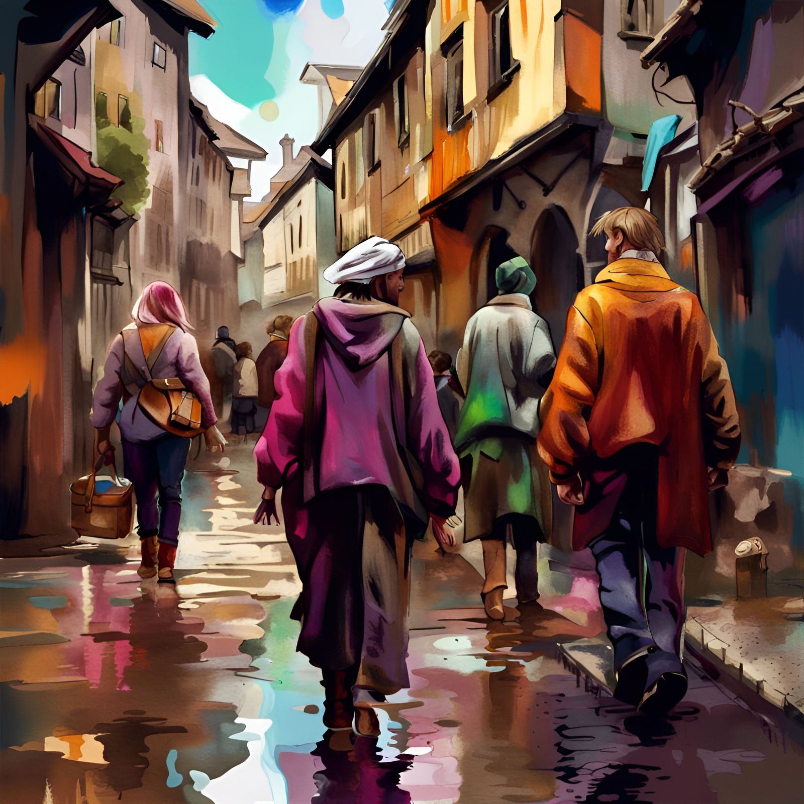 Splash art , painting of every day life moments
