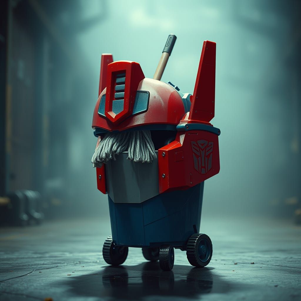 Transformers' Optimus Prime Mop Bucket Hero