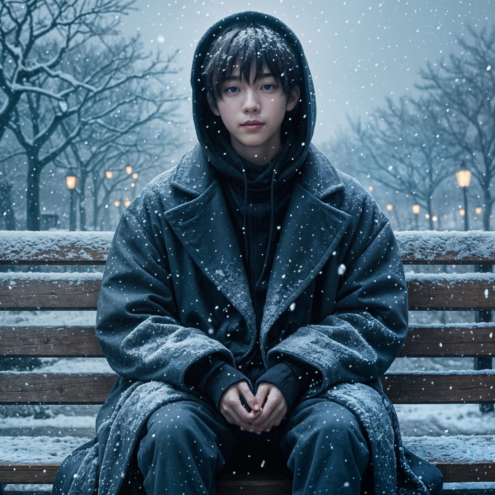 K-Pop Star in Snowstorm