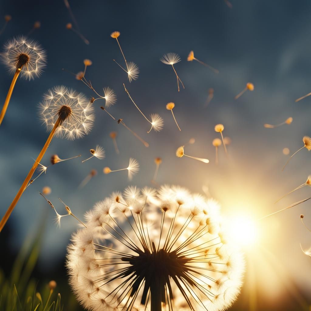 Glowing Dandelion: Hyperrealistic 8k Close-Up
