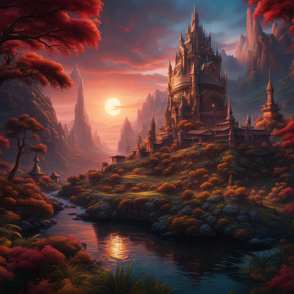 Detailed Matte Painting of Alan Watts in Deep Color