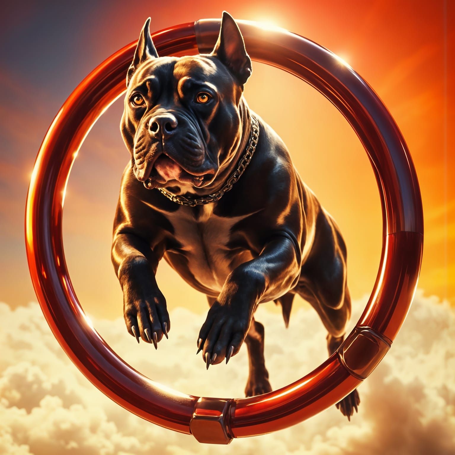 American Staffordshire Terrier in Hyperrealistic Mid Shot