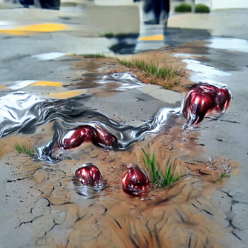 Hyperrealistic Melted Metal Dripping