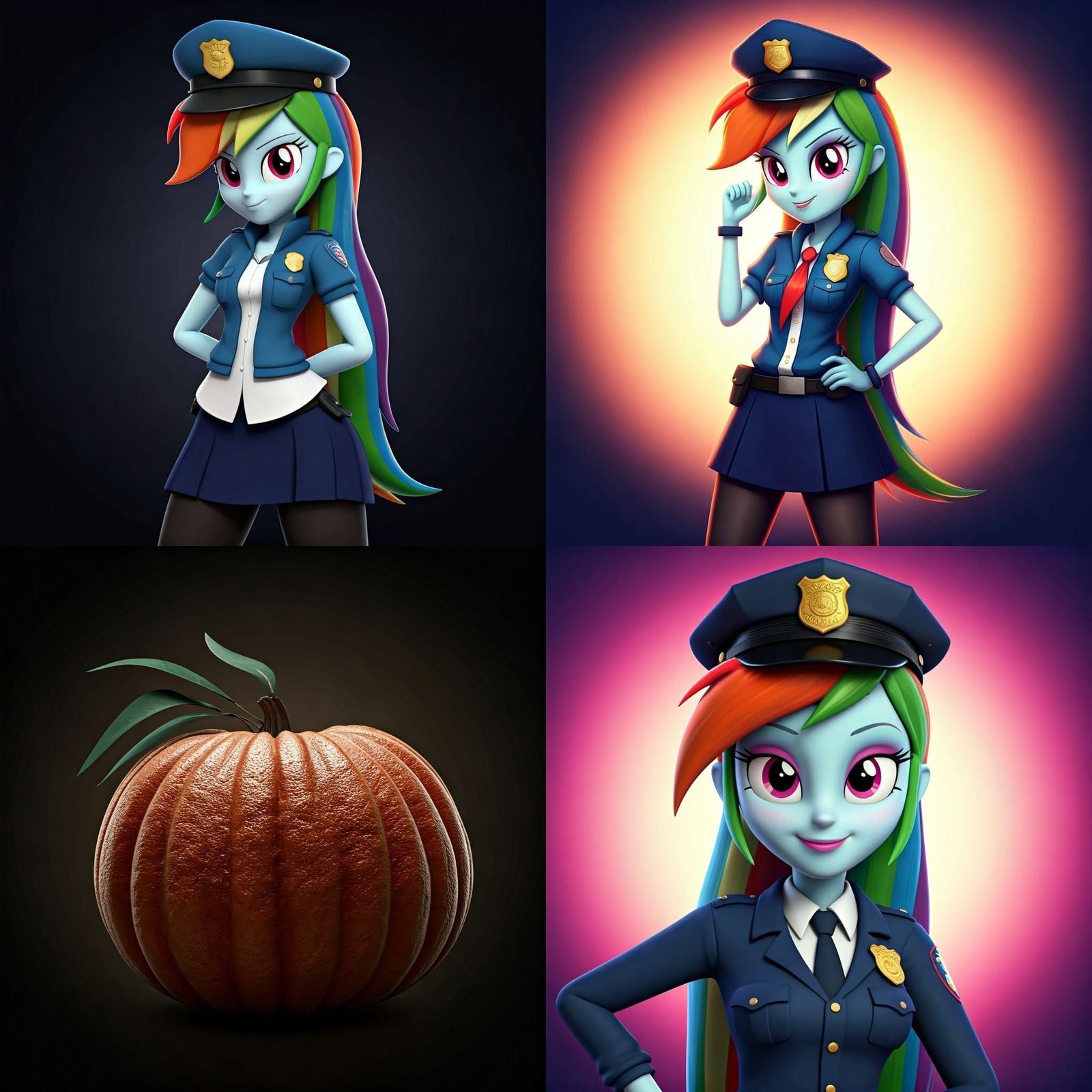 Stylized Obese Police Officer in 3D Digital Art