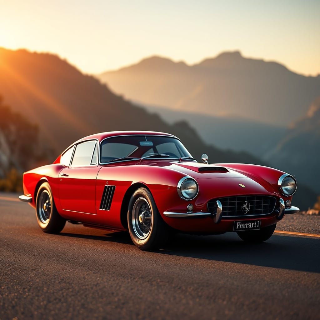 Surreal Ferrari 250 GT Berlinetta Lusso in Rosso Corsa Red,...