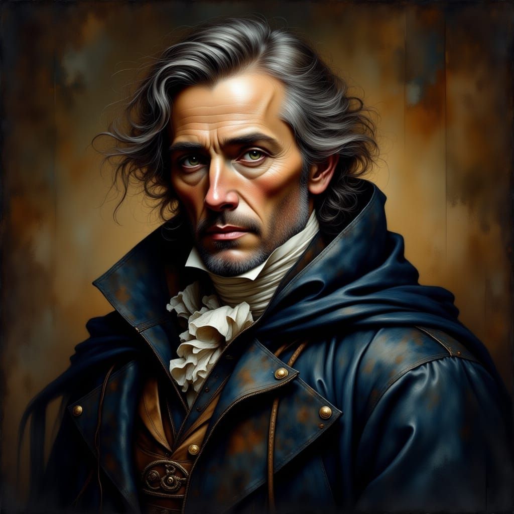 Ethereal Portrait of a Wise Gentleman in Dramatic Lighting