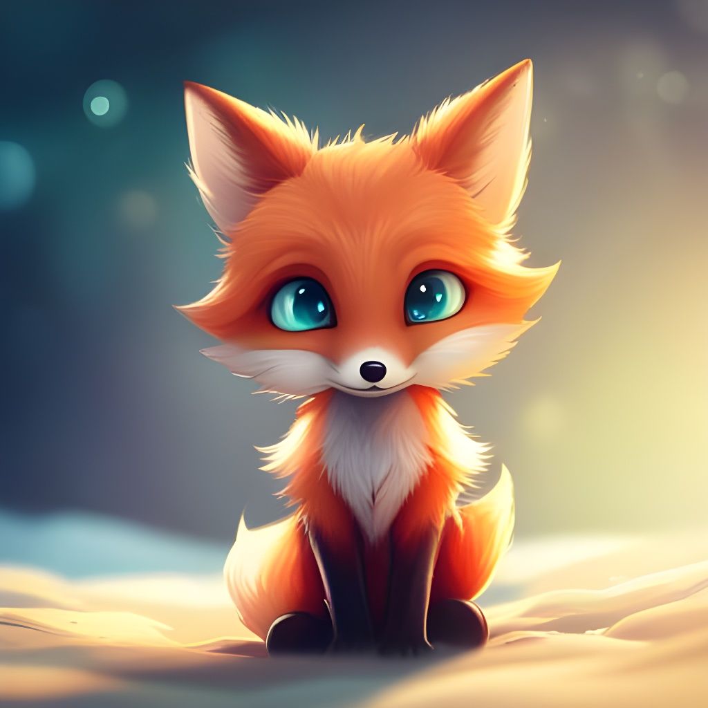 Adorable Chibi Fox Digital Illustration in 8k