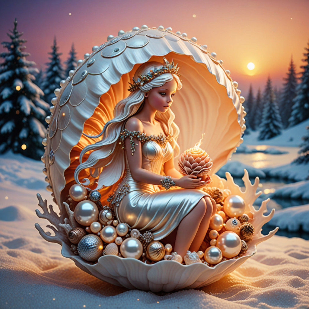 Christmas Fairy in Shell Harmony