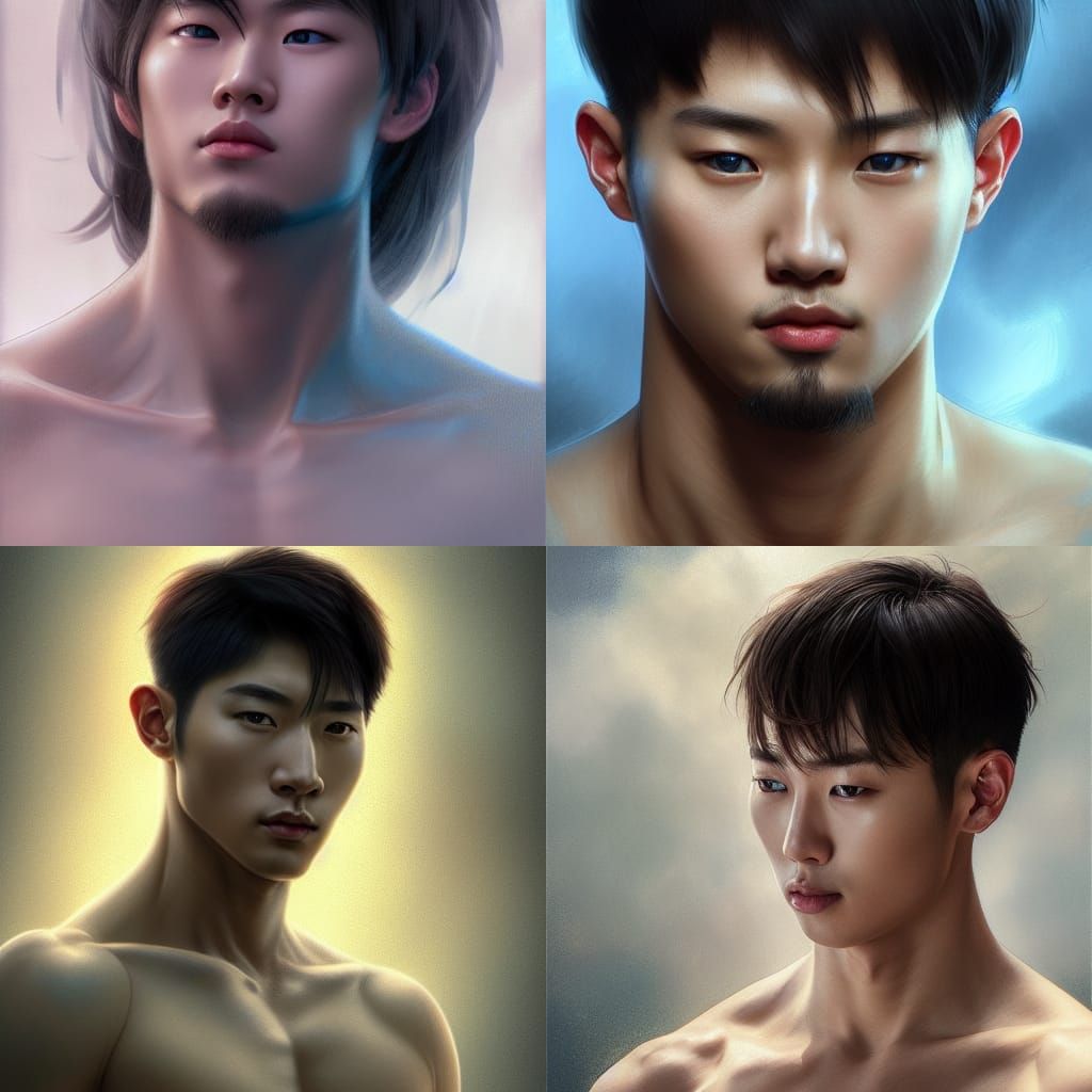 Handsome Korean Man Portrait in Hyperrealistic 4K