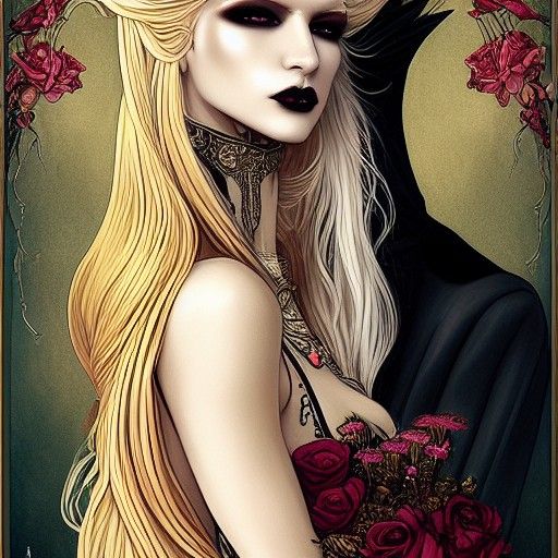 Androgynous God as Bride in Gothic Castle