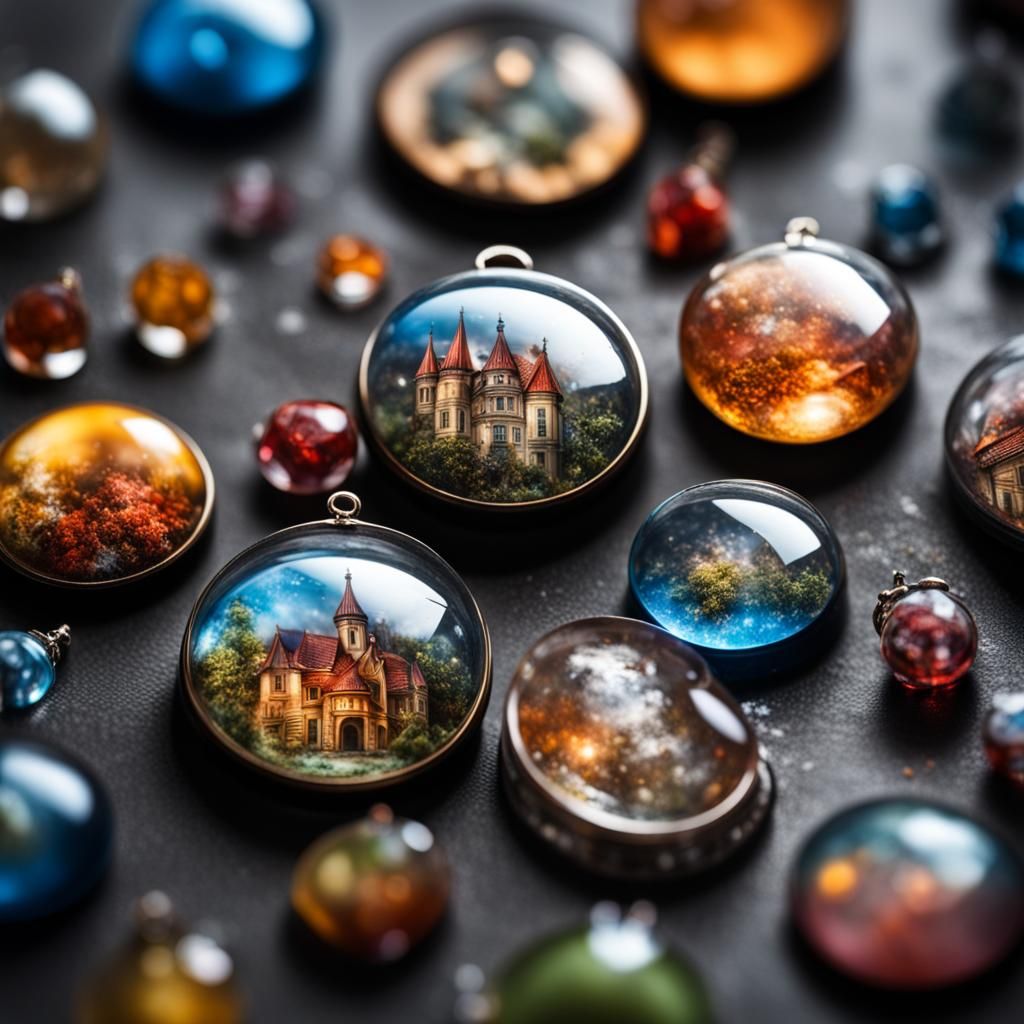 Magical Resin Charms in Hyperrealistic Detail