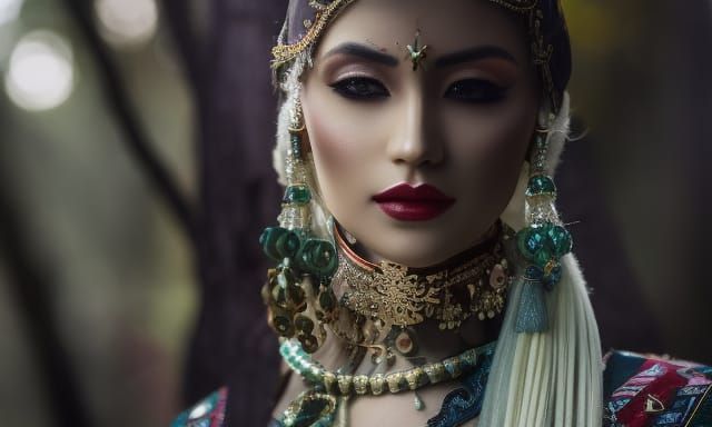 Male Elf Archer Portrait in Forest, Fantasy Art