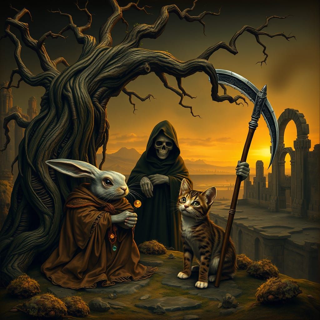 Mystical Gathering in a Haunting Landscape