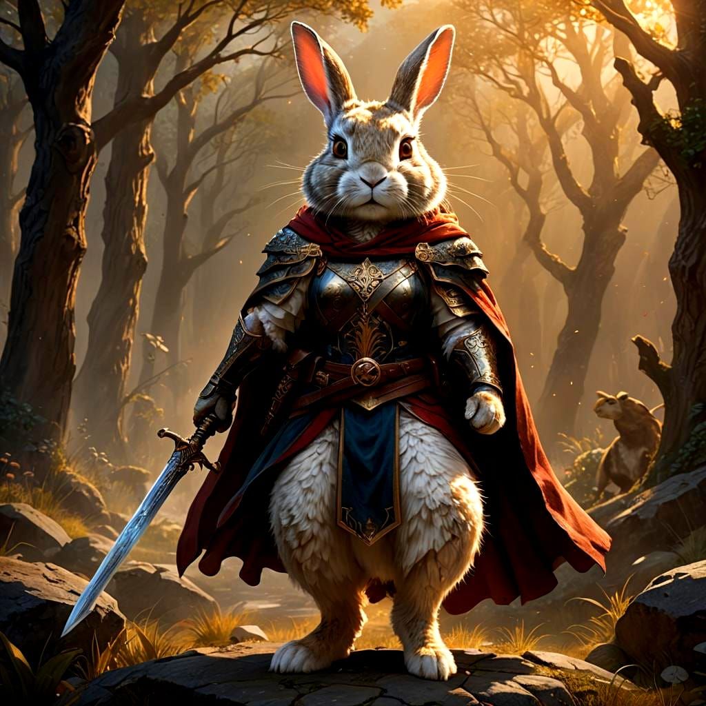 Rabbit Barbarian: Fantasy Concept Art in 8K