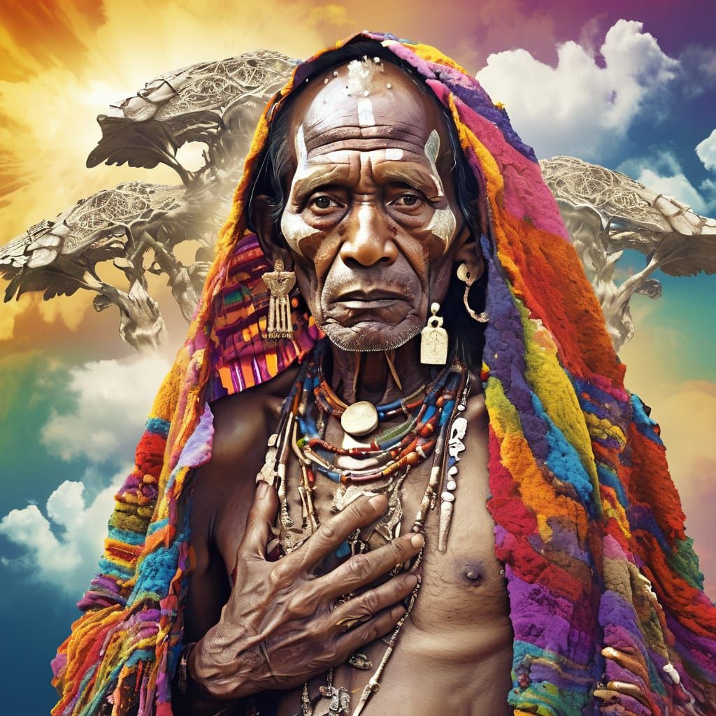 Kenyan Man in Amazing Technicolor Dreamcoat