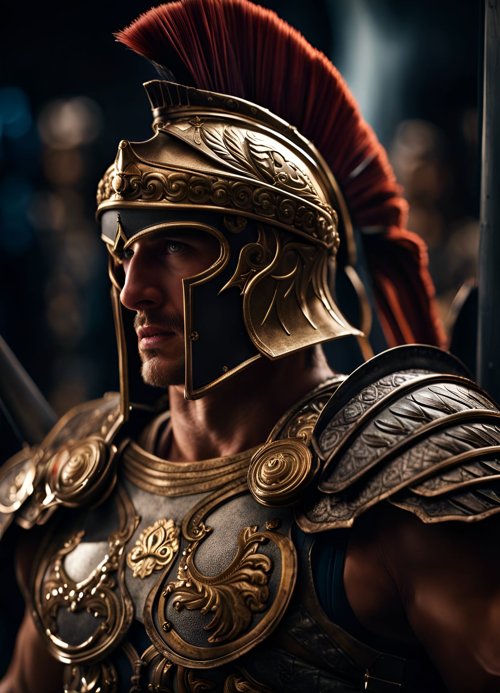 Heroic Achilles in Ancient Battle Armor