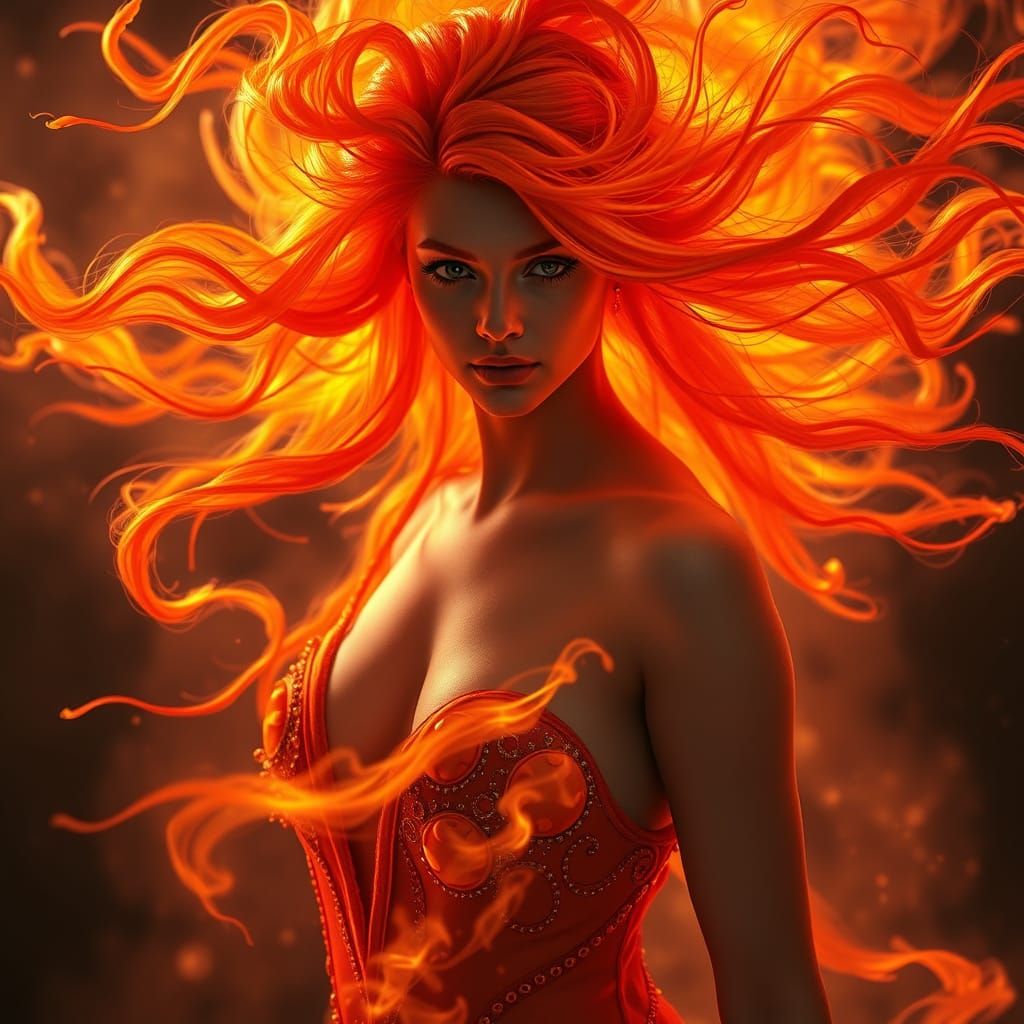 Fiery Goddess in a Blazing Aesthetic
