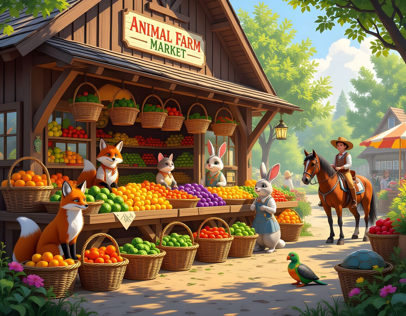 Funny Animals Running Farm Market