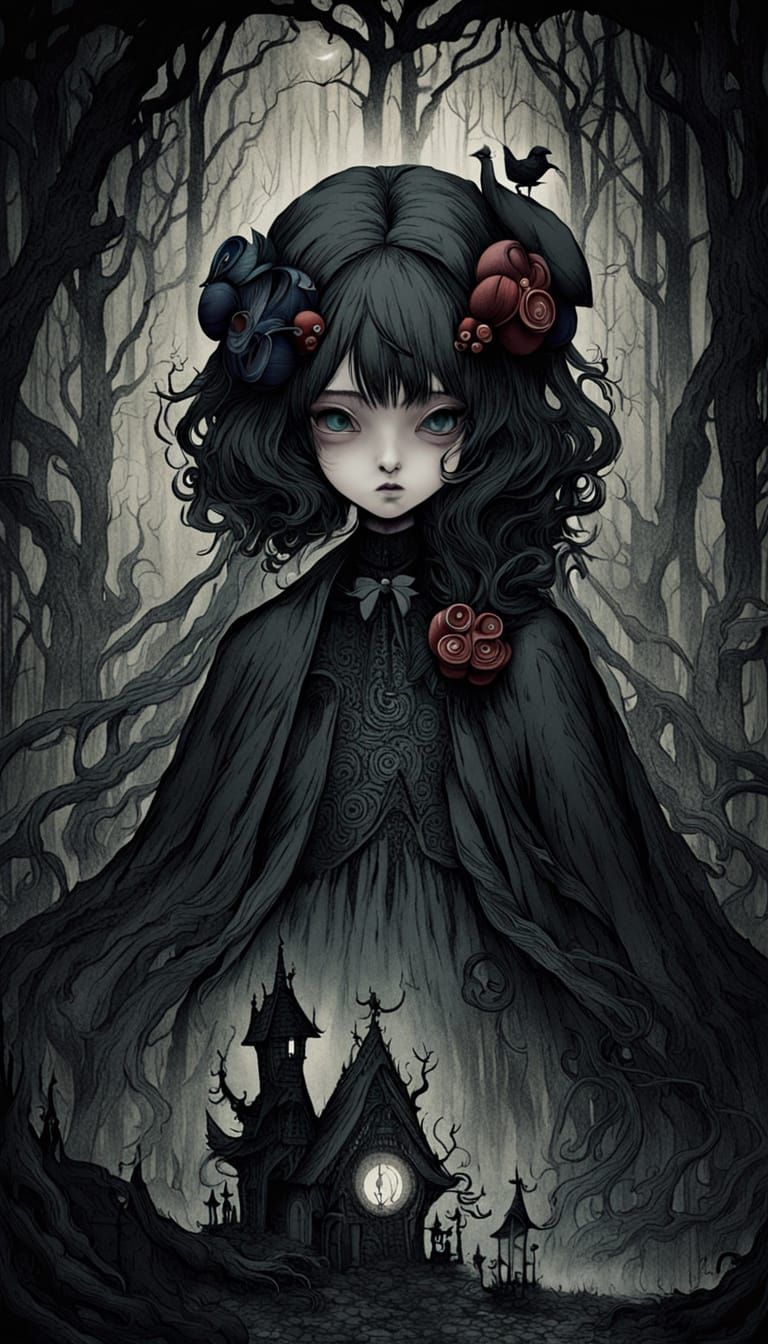 Gothic Dark Fantasy Anime Scene