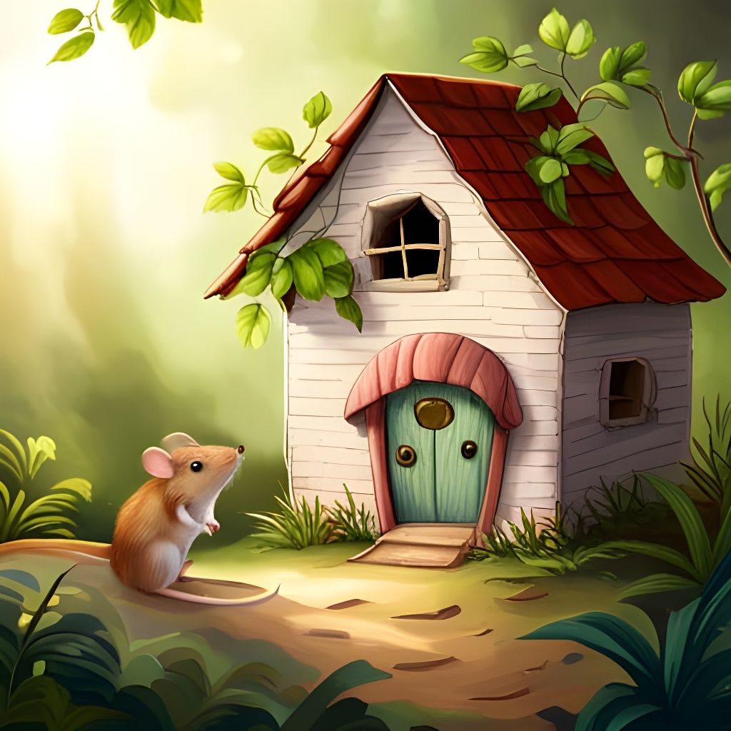 Adorable Mouse and House Generated by AI