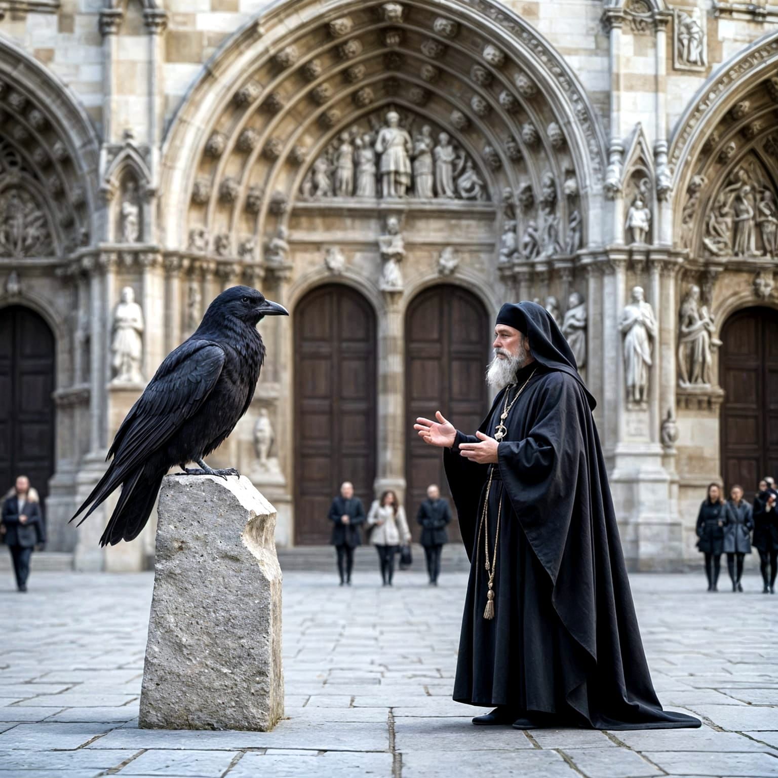 Saint Peter and the Raven at Gothic Cathedral