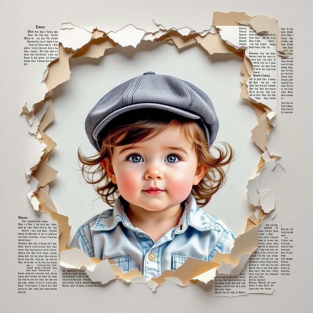 Creative Paper Art with Baby Portrait