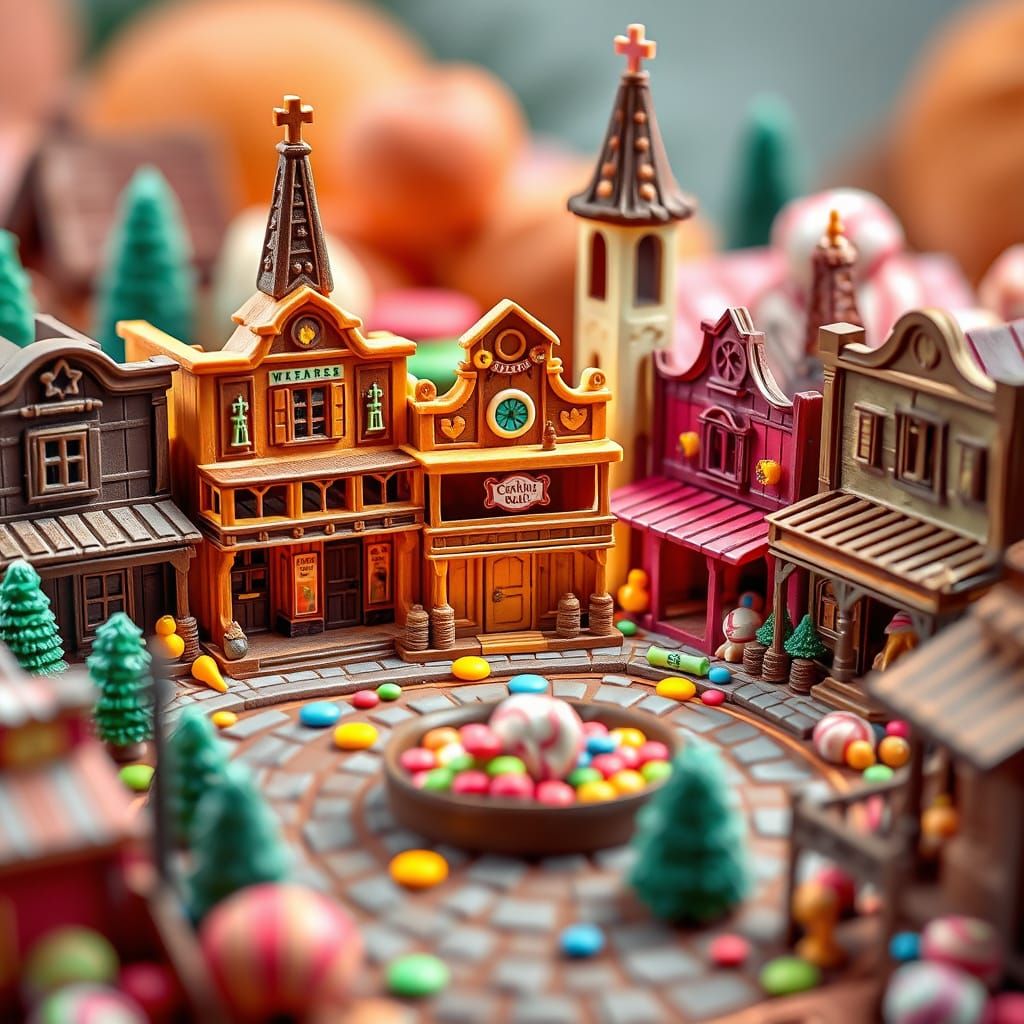 Candy Town: A Whimsical Chocolate Western Miniature
