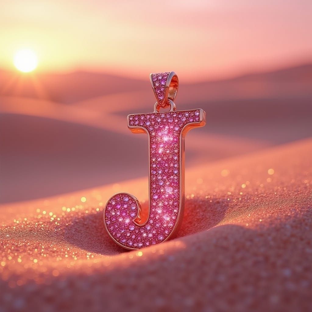 Pink Jewel J Pendant in Sunset Desert
