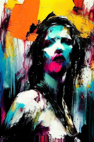 Fantasy Portrait in Acrylic and Oil with Impasto