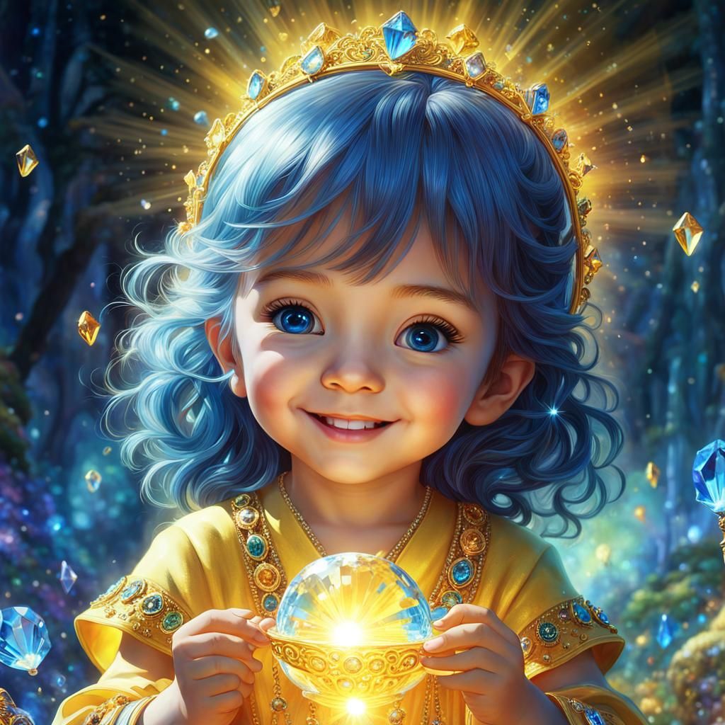 Happy Child with Crystalline Light, Digital Art