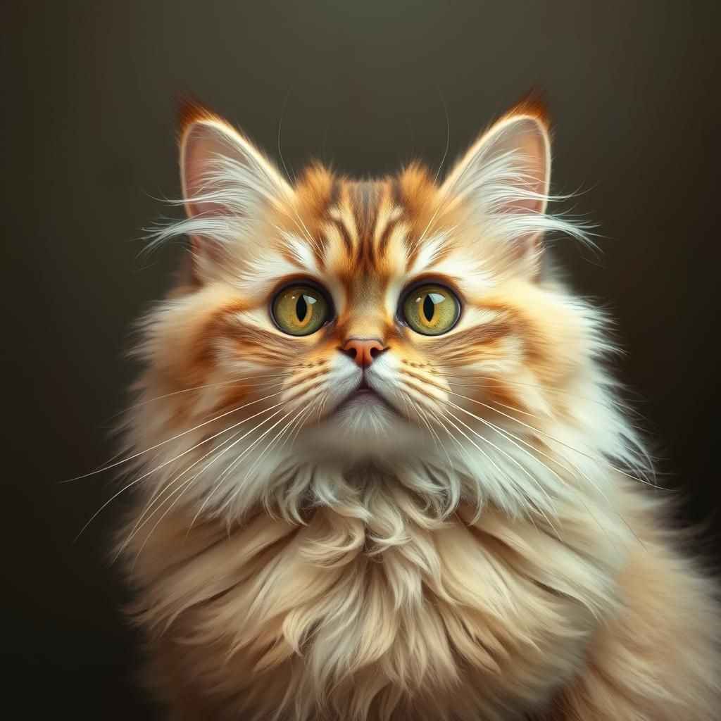 Surreal Fluffy Cat in Dreamlike Style