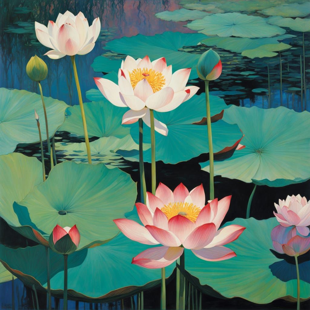 Artistic Lotus Blooms in a Kaleidoscope of Styles