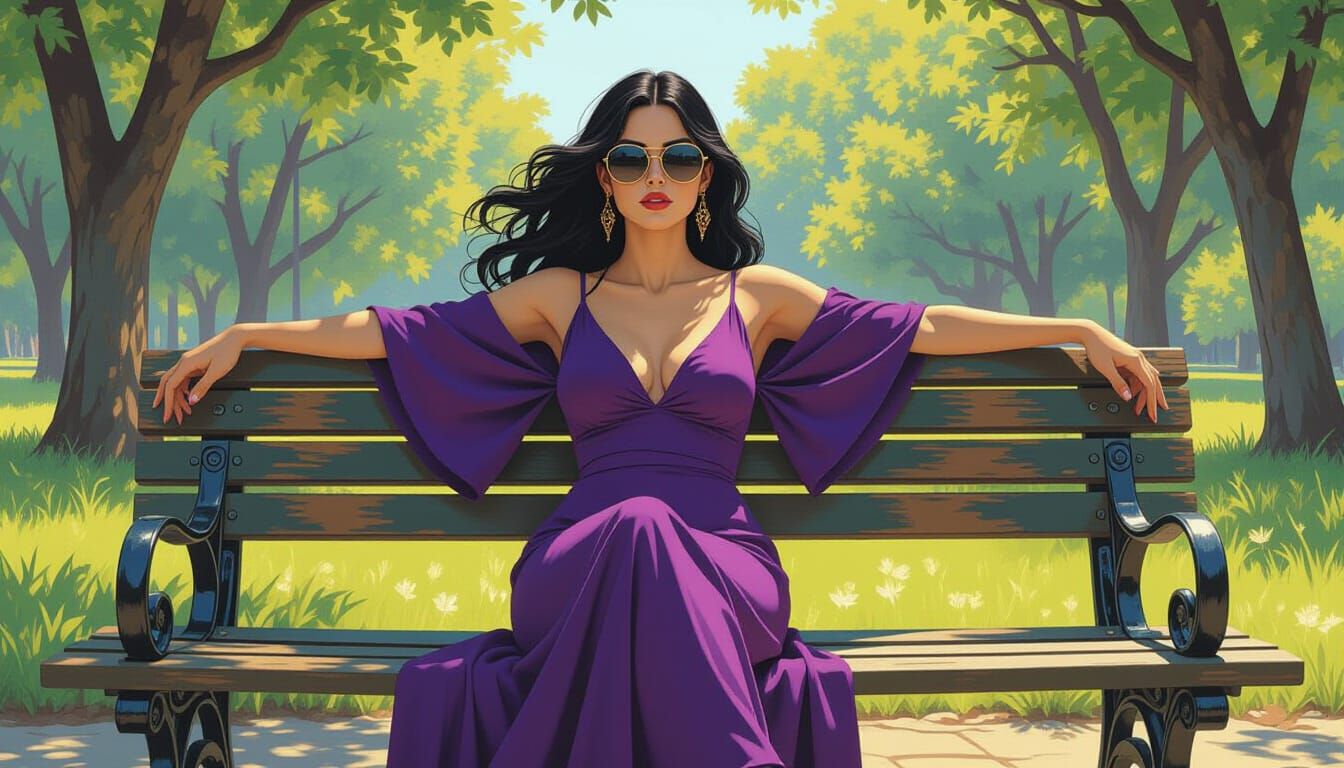 Brazilian Woman in Park: A Surreal Portrait