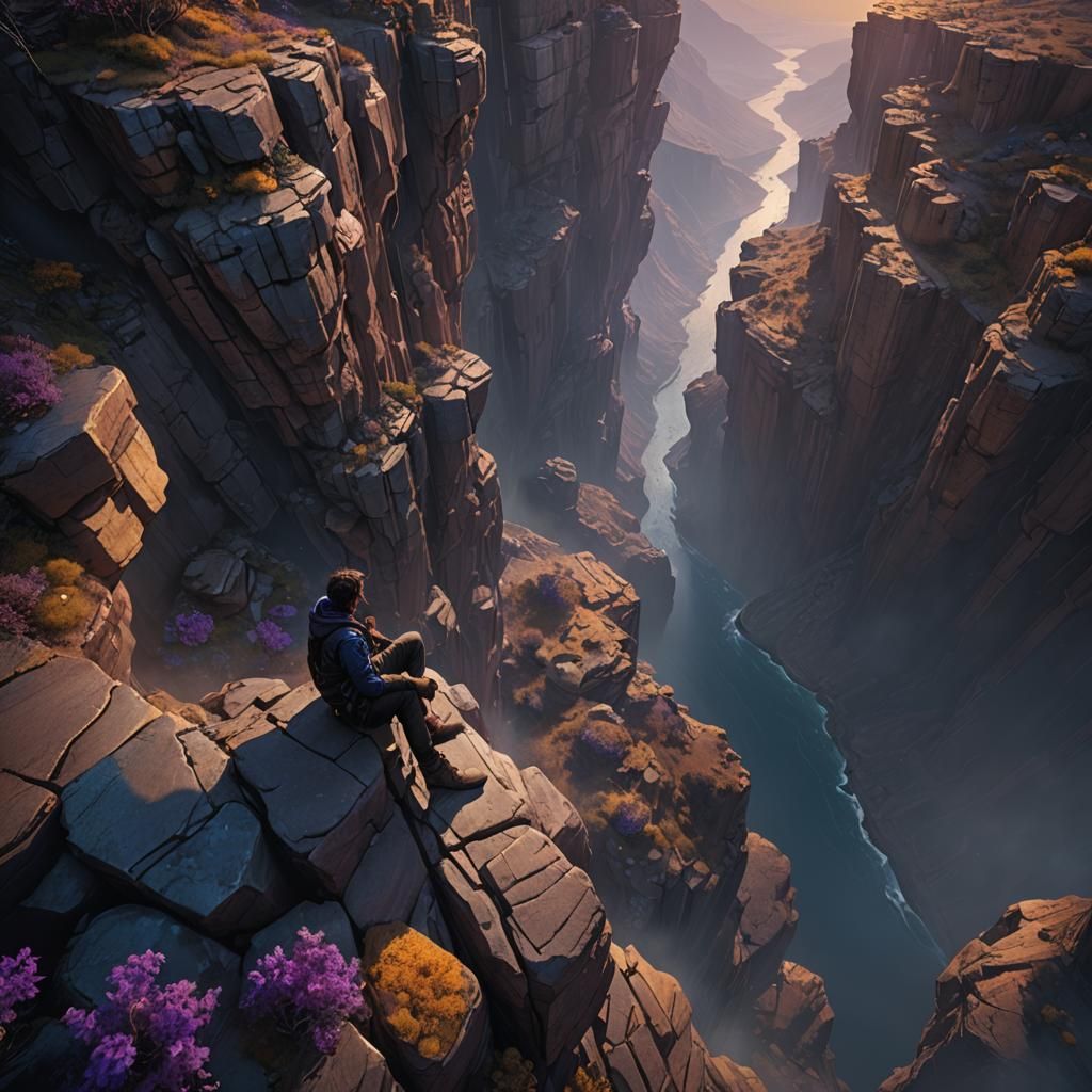 Cliffside Peril: Fantasy Concept Art in 8K