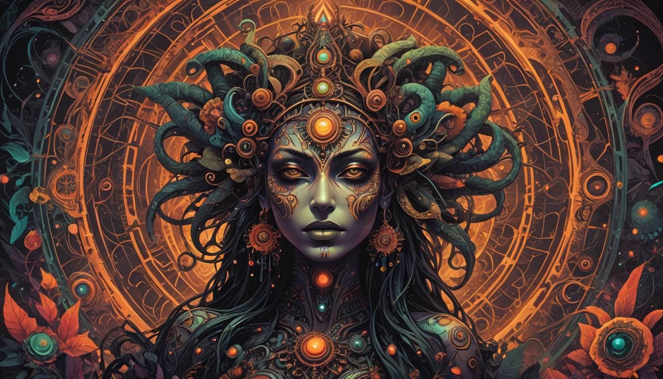 Dark and Sensual Psychedelic Scene