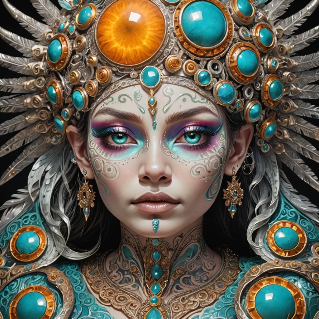 Grotesque Alien Dignitary in Biomechanical Regalia