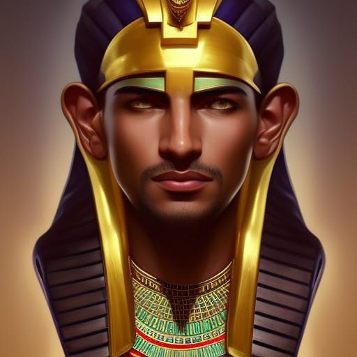 Detailed Portrait of an Egyptian Pharaoh