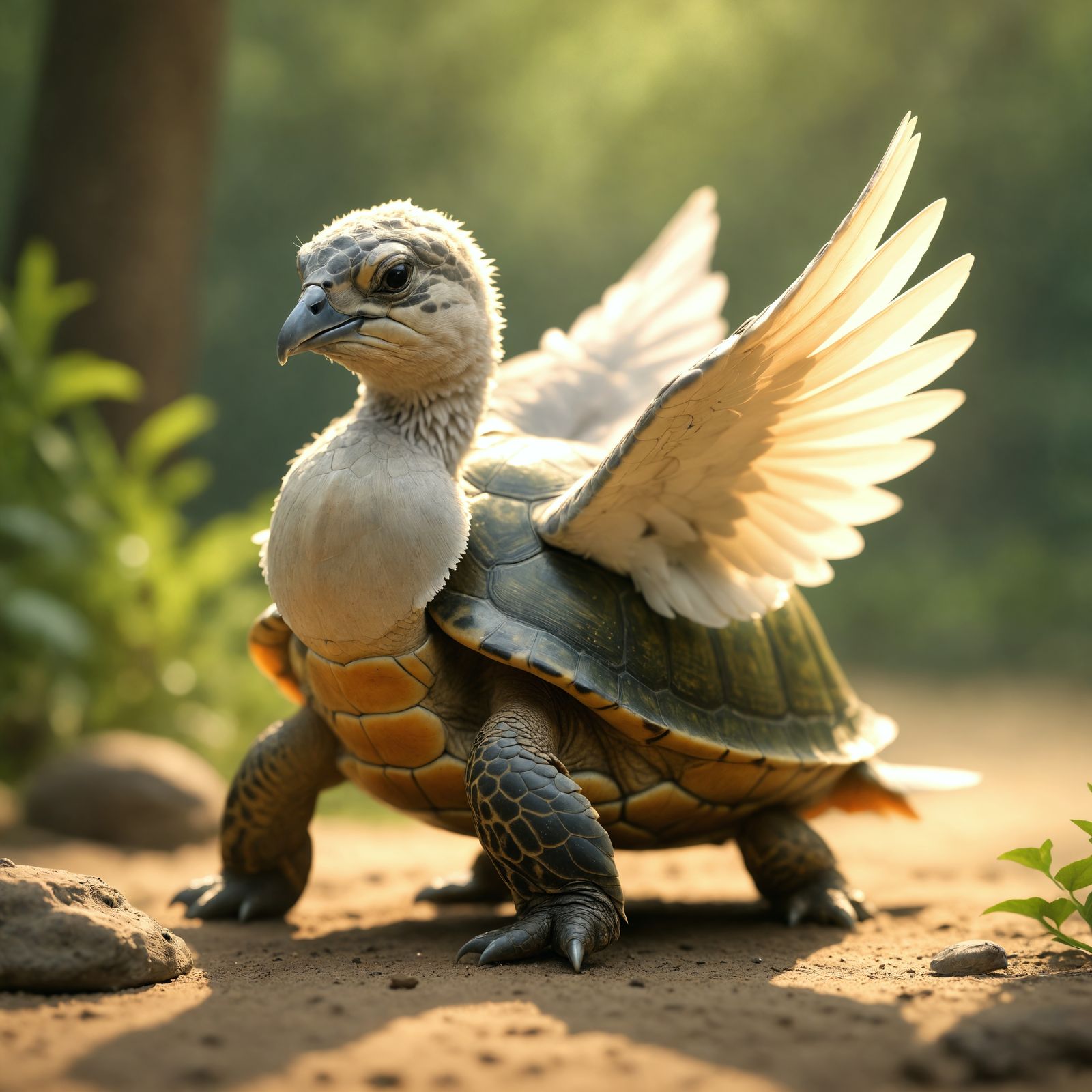 Realistic Turtle Dove Hybrid Outdoors